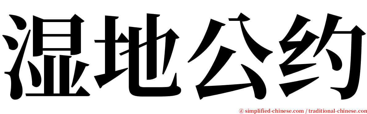 湿地公约 serif font