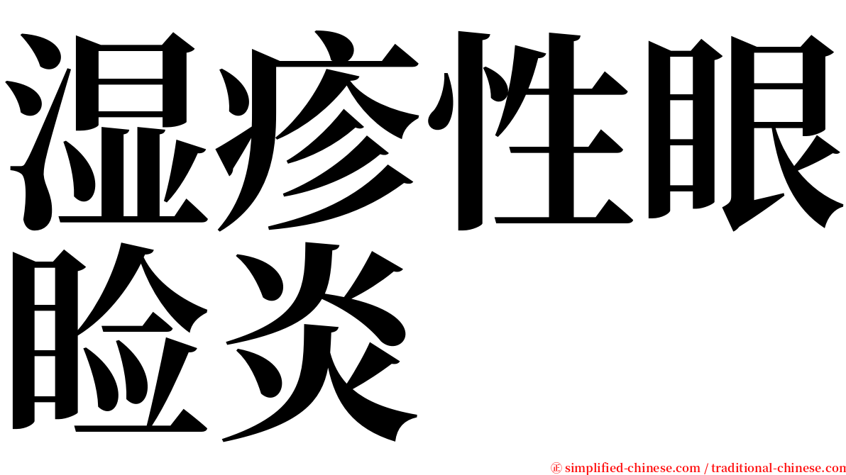 湿疹性眼睑炎 serif font