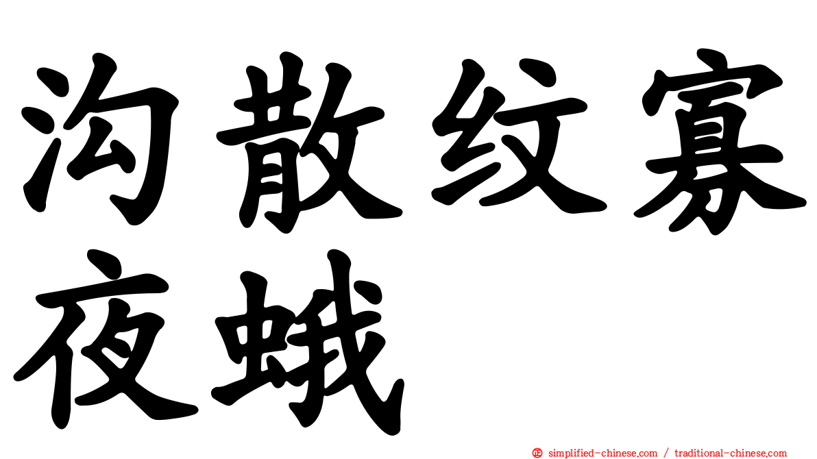 沟散纹寡夜蛾