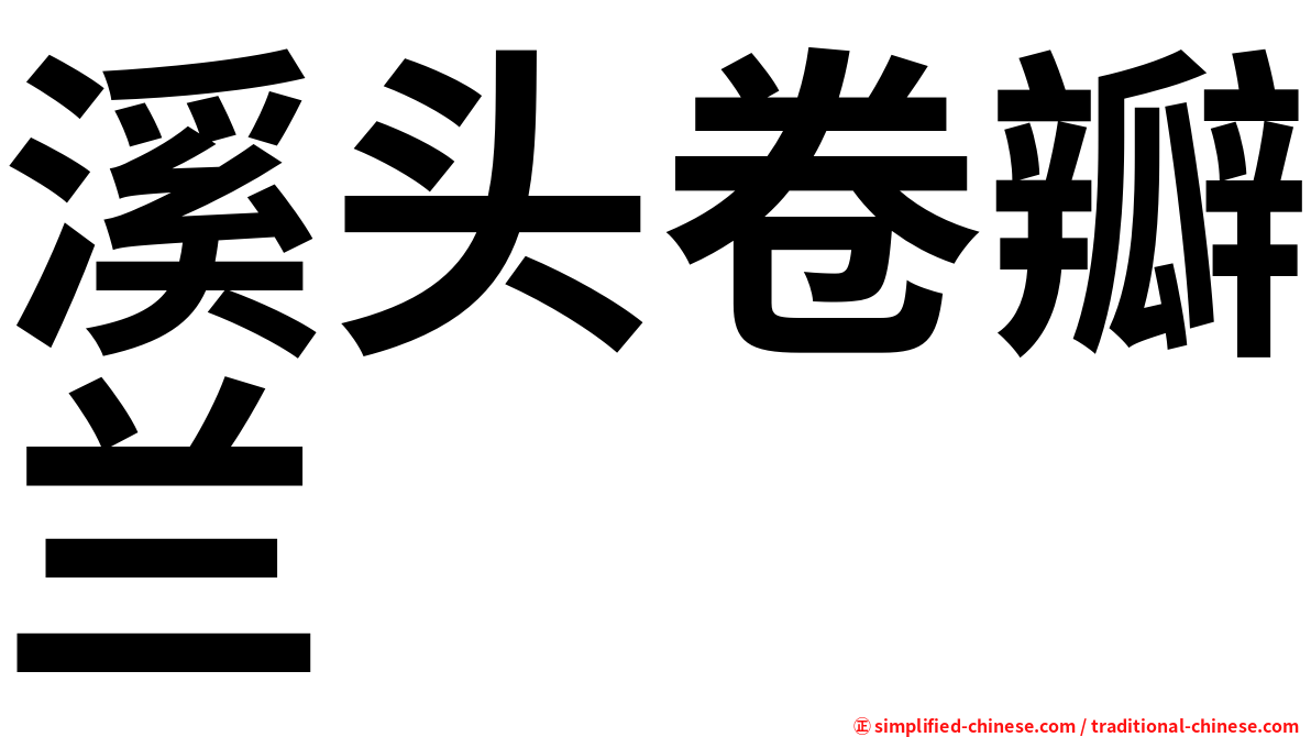 溪头卷瓣兰