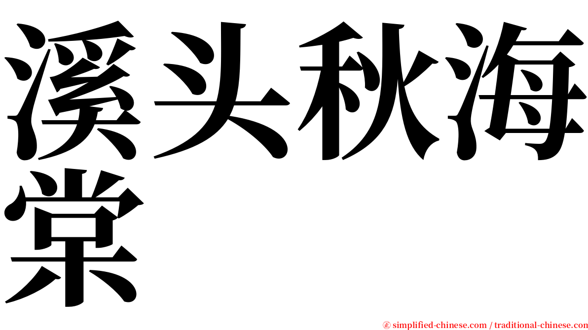 溪头秋海棠 serif font