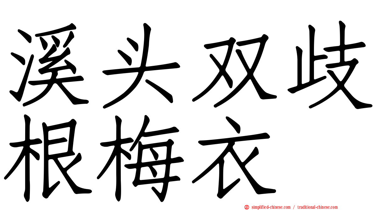溪头双歧根梅衣