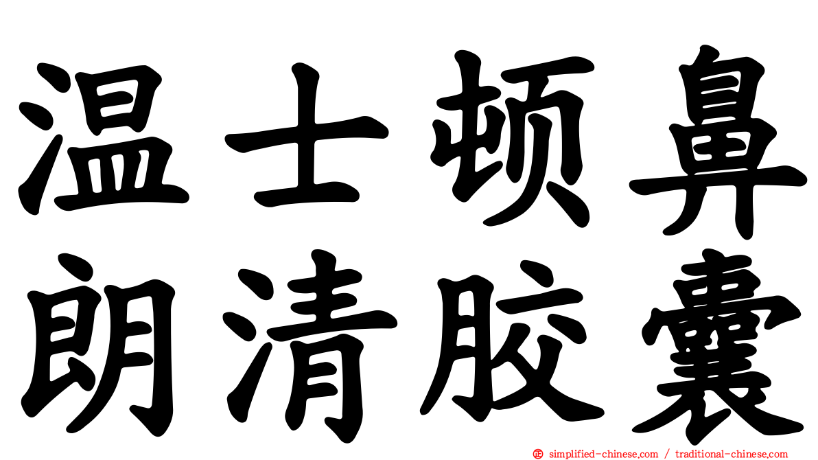 温士顿鼻朗清胶囊