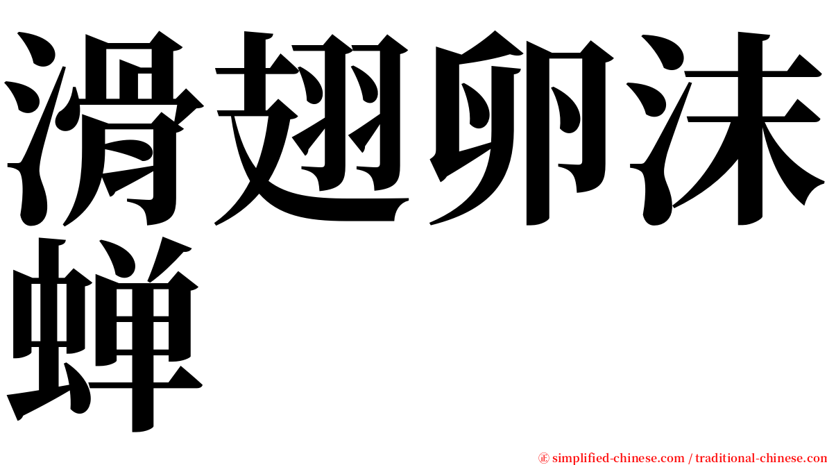 滑翅卵沫蝉 serif font