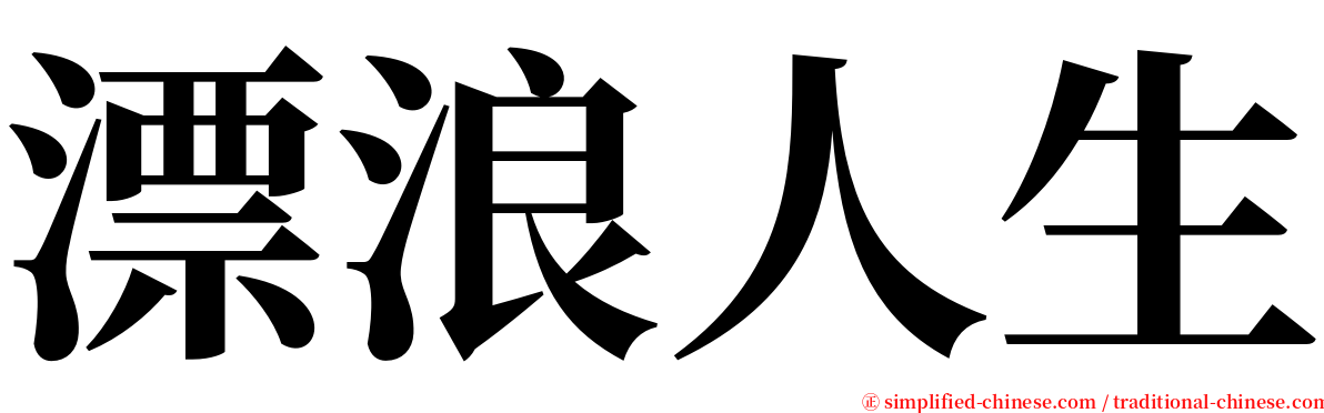 漂浪人生 serif font