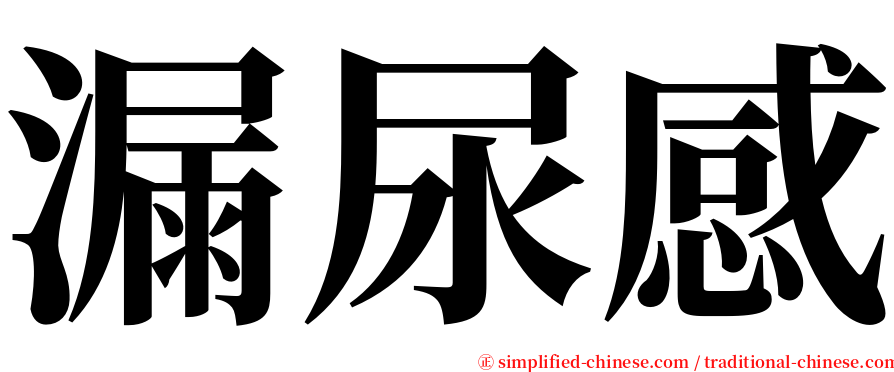 漏尿感 serif font