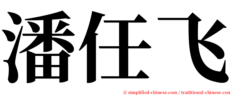 潘任飞 serif font