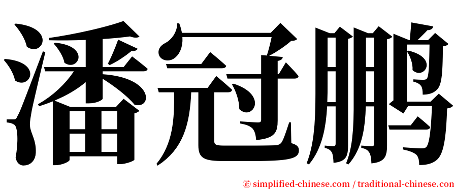 潘冠鹏 serif font