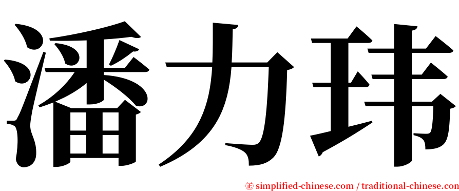 潘力玮 serif font