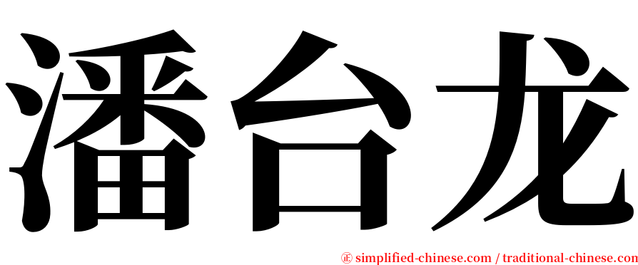 潘台龙 serif font