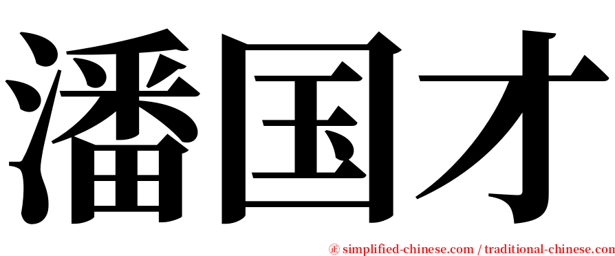 潘国才 serif font