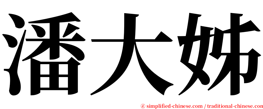 潘大姊 serif font