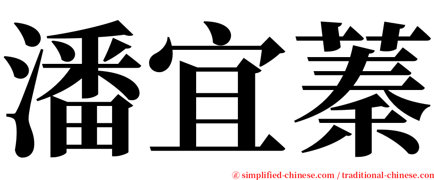 潘宜蓁 serif font