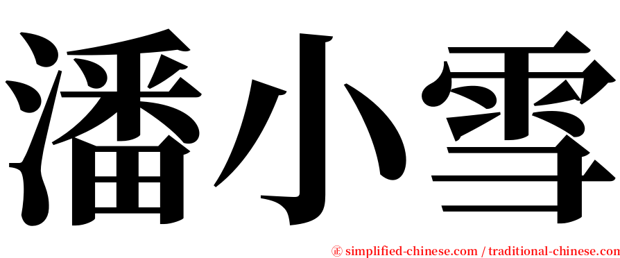 潘小雪 serif font