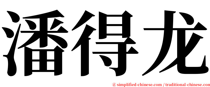 潘得龙 serif font