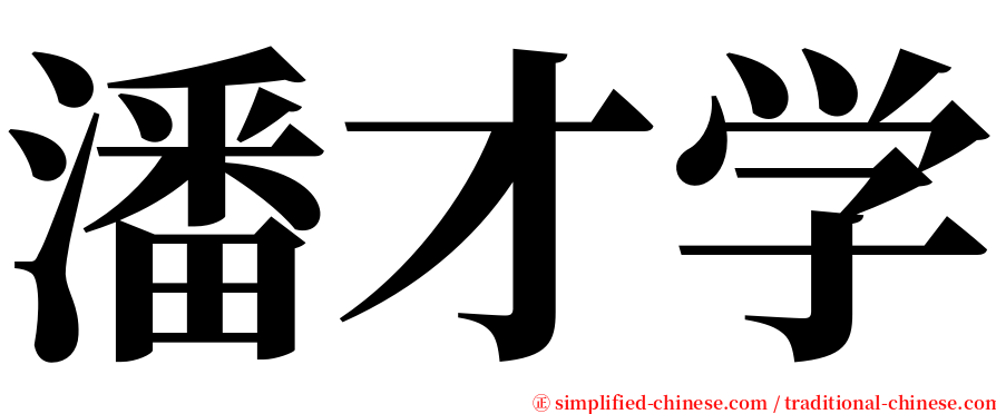 潘才学 serif font