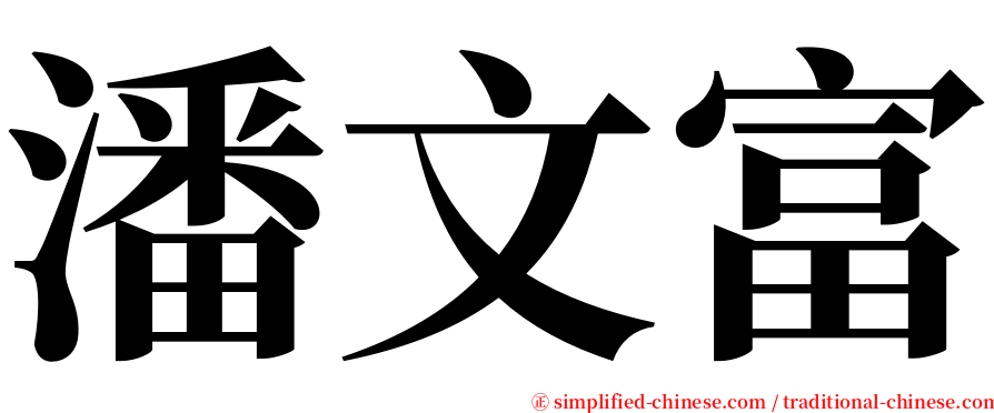 潘文富 serif font