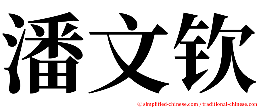 潘文钦 serif font