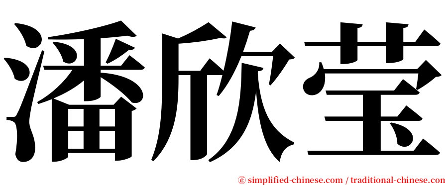 潘欣莹 serif font