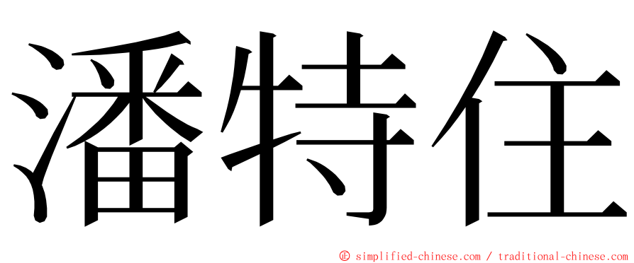 潘特住 ming font