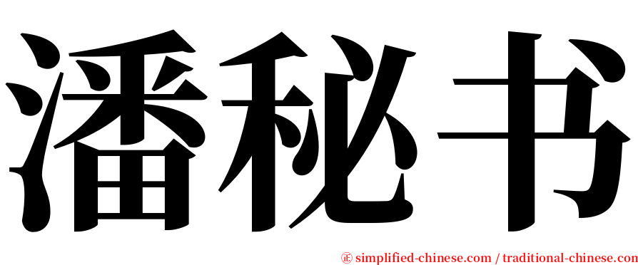 潘秘书 serif font