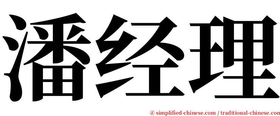 潘经理 serif font