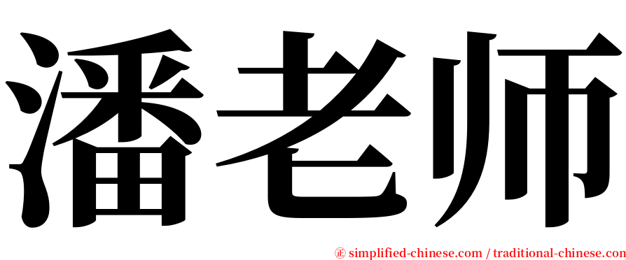 潘老师 serif font