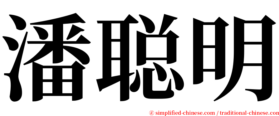 潘聪明 serif font