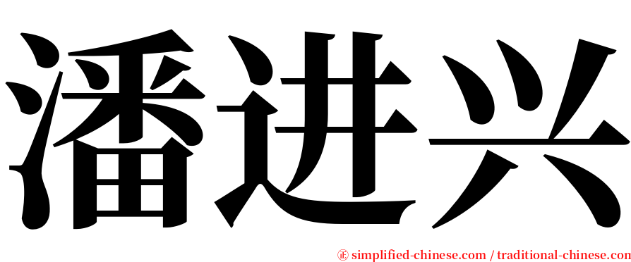 潘进兴 serif font