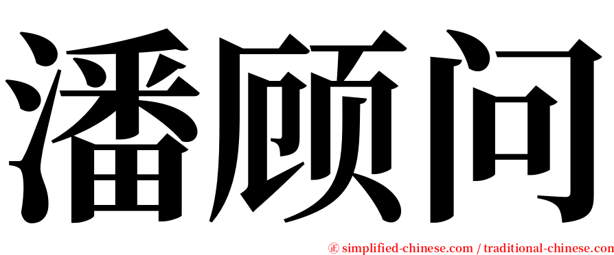 潘顾问 serif font