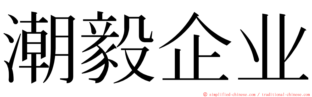 潮毅企业 ming font