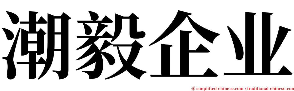 潮毅企业 serif font