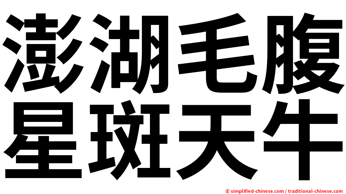 澎湖毛腹星斑天牛
