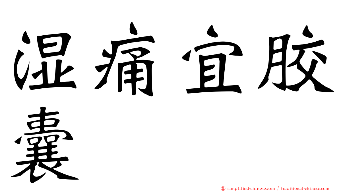湿痛宜胶囊
