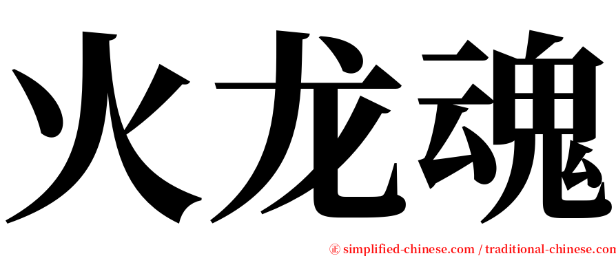 火龙魂 serif font