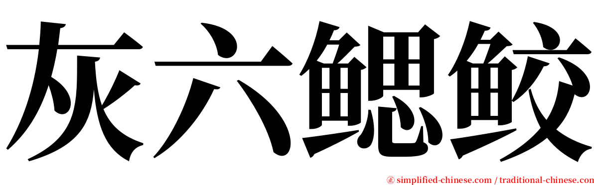 灰六鳃鲛 serif font