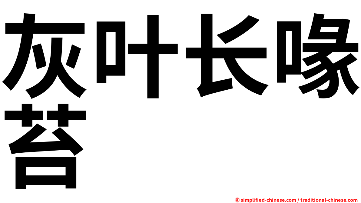 灰叶长喙苔