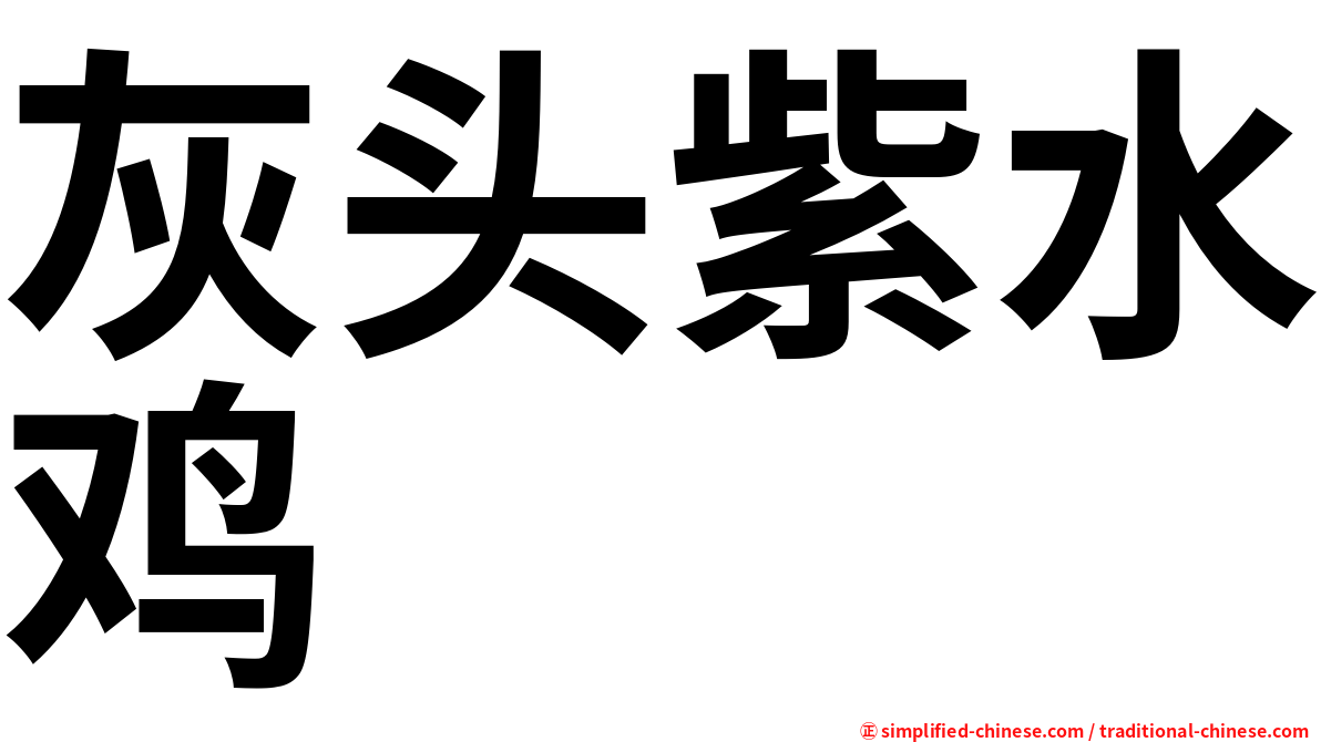 灰头紫水鸡