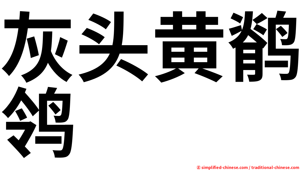 灰头黄鹡鸰