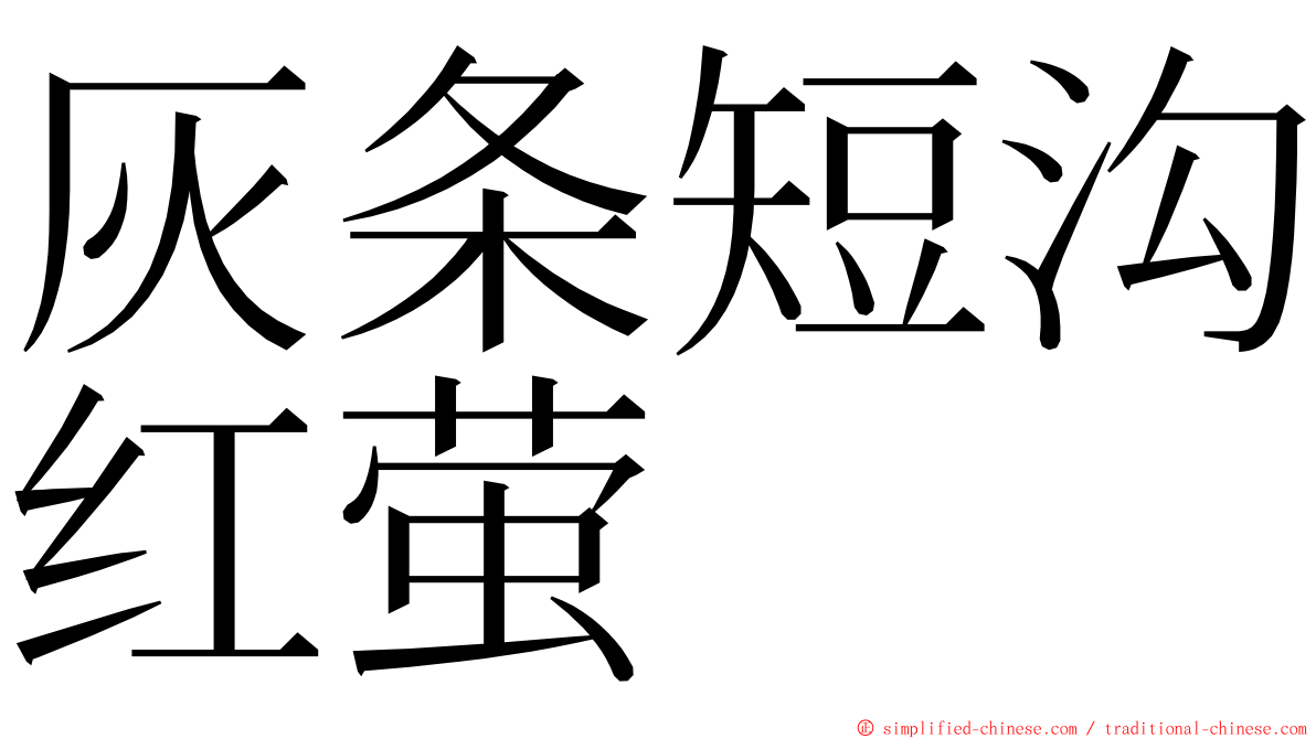 灰条短沟红萤 ming font