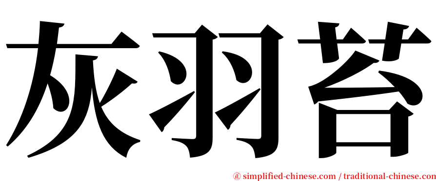 灰羽苔 serif font