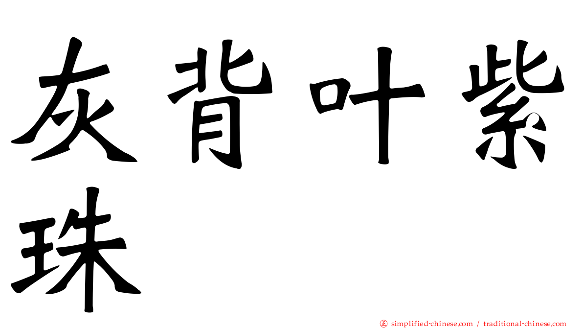 灰背叶紫珠