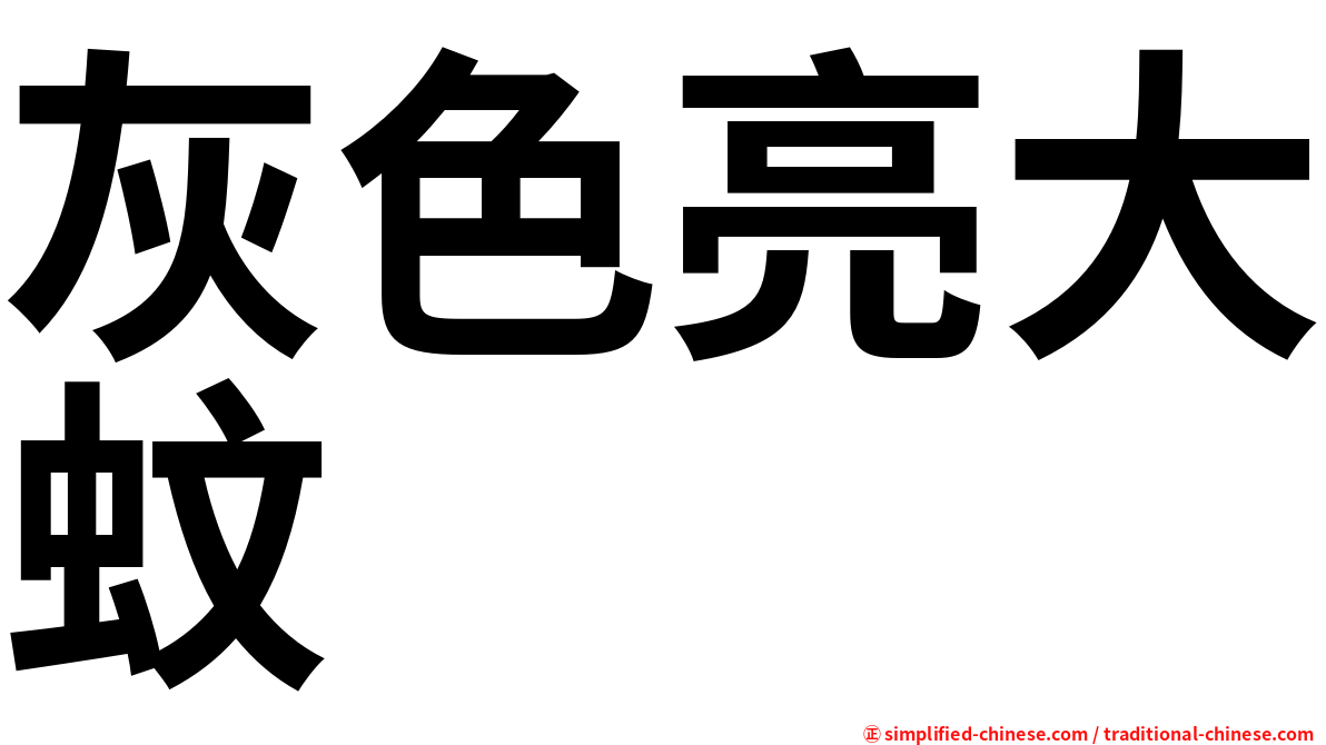 灰色亮大蚊