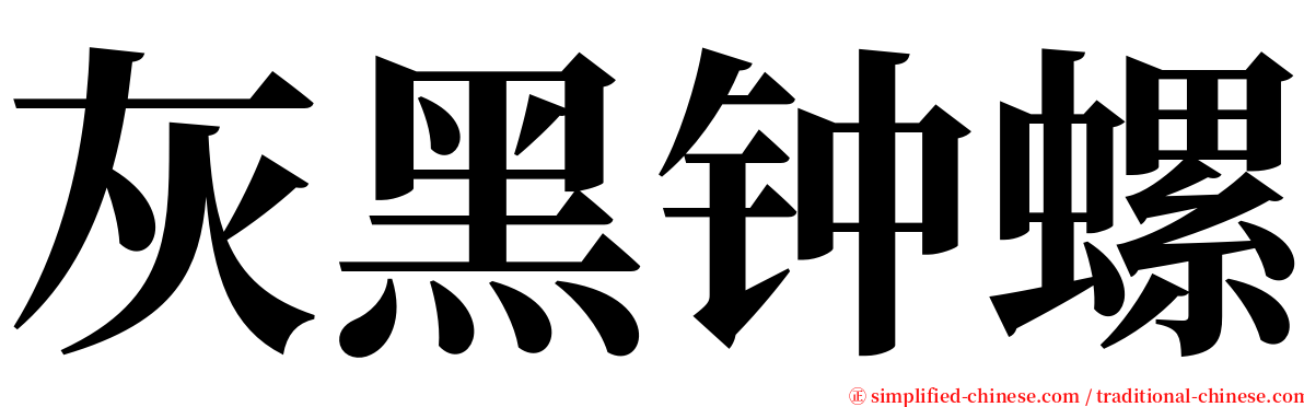 灰黑钟螺 serif font