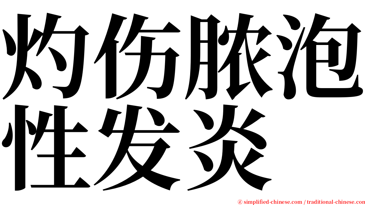 灼伤脓泡性发炎 serif font