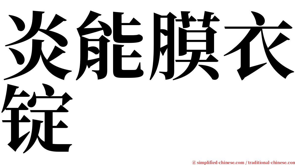 炎能膜衣锭 serif font