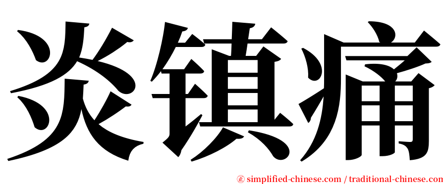 炎镇痛 serif font