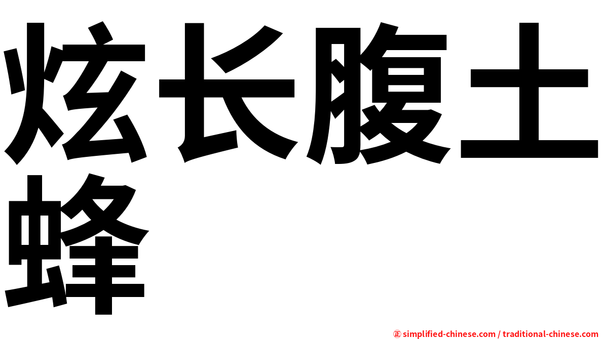 炫长腹土蜂