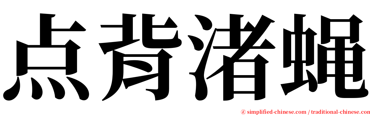 点背渚蝇 serif font