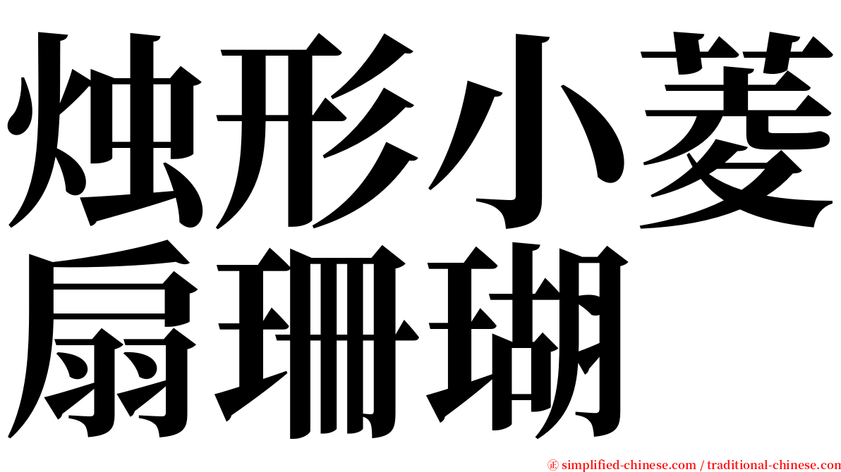 烛形小菱扇珊瑚 serif font